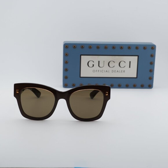 Gucci GG1789S 004 Square Sunglasses - Peach/Brown main image 6